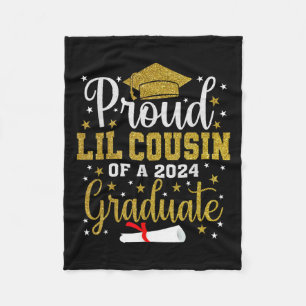 Lil Cousin Of A 2024 Graduate Cl Senior Graduation Fleece Blanket