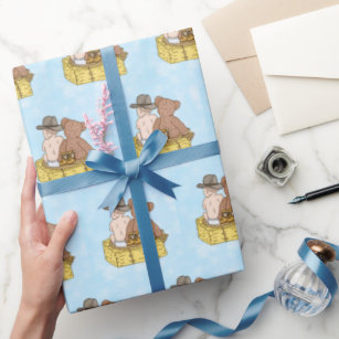 Cowboy Baby Shower Wrapping Paper