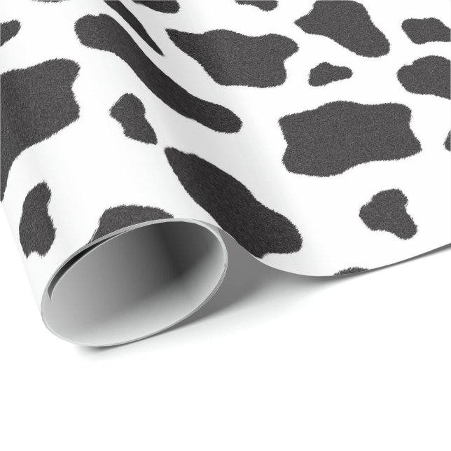 Lil' Cowgirl Baby Shower Cow Print Wrapping Paper (Roll Corner)