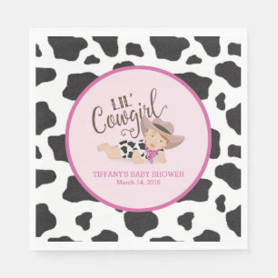 Lil' Cowgirl Baby Shower Napkins - Redhead