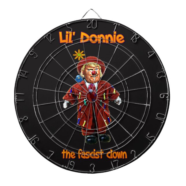 Lil' Donnie the fascist clown dartboard (Front)