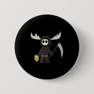 Lil Doom Moose - Funny Reaper Cartoon  6 Cm Round Badge