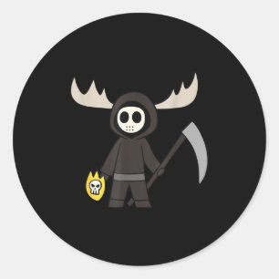 Lil Doom Moose - Funny Reaper Cartoon Classic Round Sticker