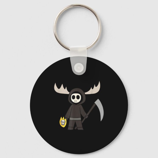 Lil Doom Moose - Funny Reaper Cartoon  Key Ring (Front)