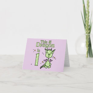 Lil Dragon 1st Birthday Fill-in Card Invite