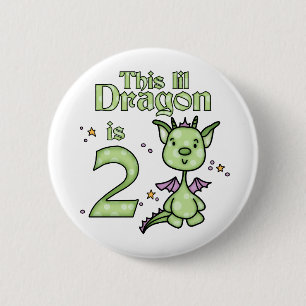 Lil Dragon 2nd Birthday 6 Cm Round Badge