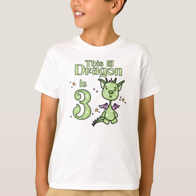 Lil Dragon 3rd Birthday T-Shirt (Front)