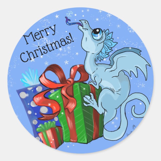 lil' Dragon Snowflake Classic Round Sticker (Front)