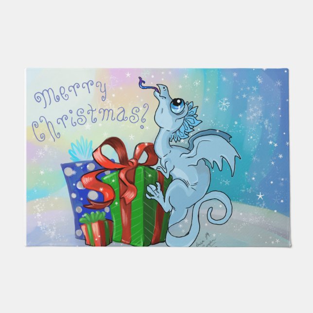 lil' Dragon Snowflake Doormat (Front)