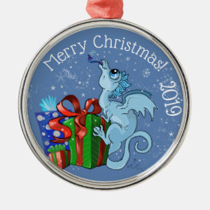 lil' Dragon Snowflake Metal Ornament