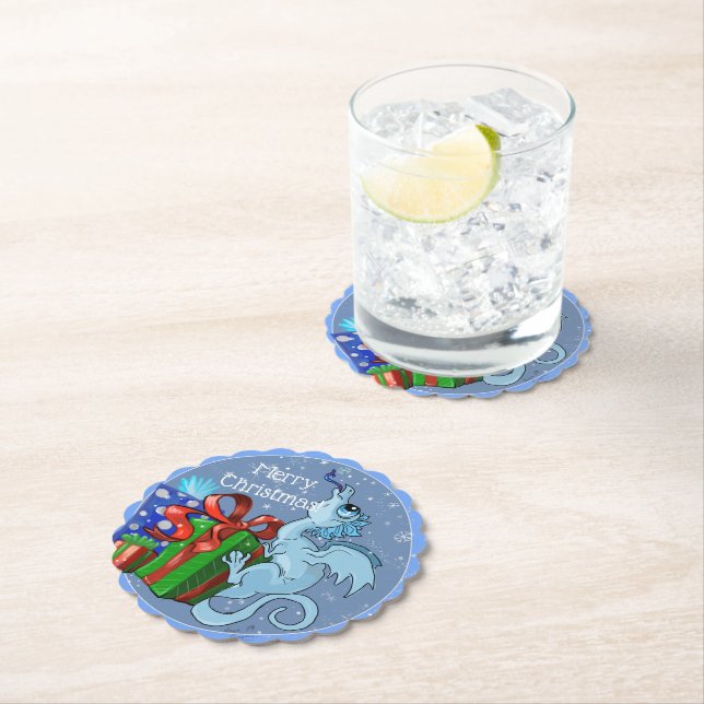 lil' Dragon Snowflake Paper Coaster (Insitu)