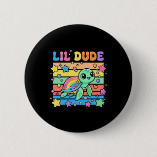 Lil Dude Cute Sea Turtle Artwork 6 Cm Round Badge