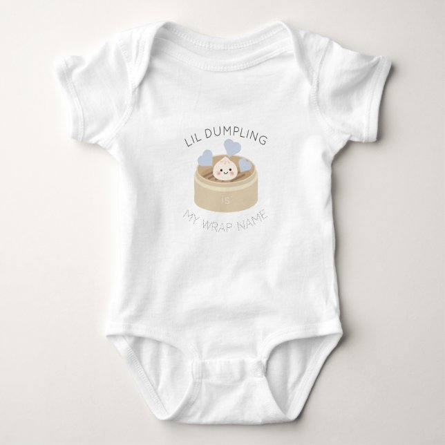 Lil Dumpling is My Wrap Name Boy Baby Bodysuit (Front)