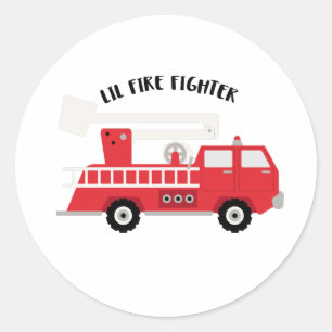 Lil Fire Fighter Classic Round Sticker