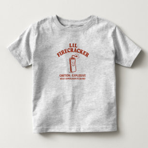 Lil Firecracker Vintage Cartoon 4th of July Kids Toddler T-Shirt