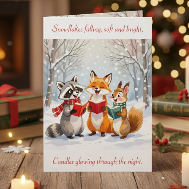 Lil Forest Animals singing  Christmas Carols Holiday Card (Creator Uploaded)
