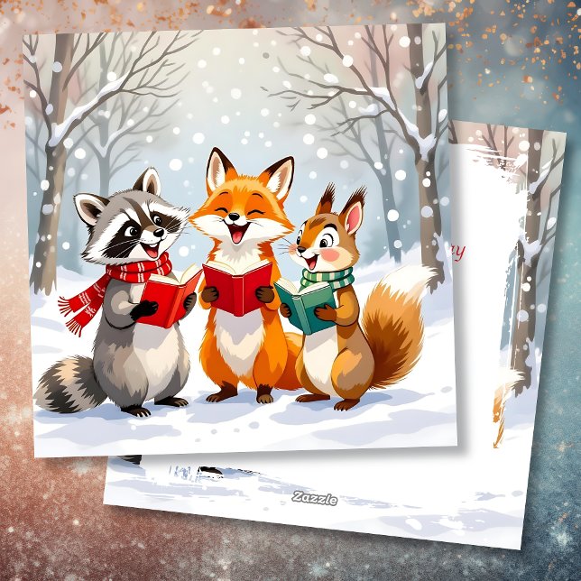 Lil Forest Critters | Personalised Christmas Holiday Card (Creator Uploaded)