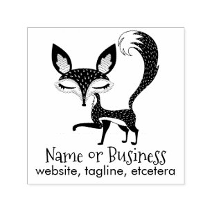 Lil Fox Personalised Text Self Inking Stamp