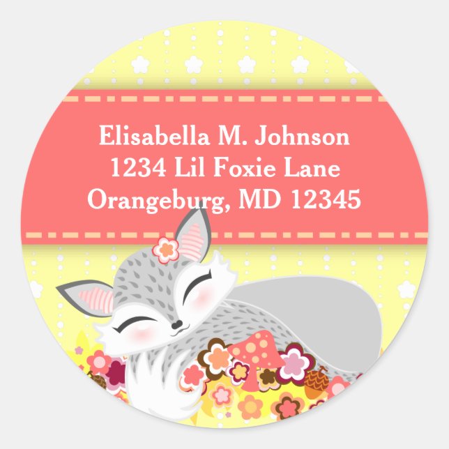 Lil Foxie Cub - Custom Return Address Stickers (Front)