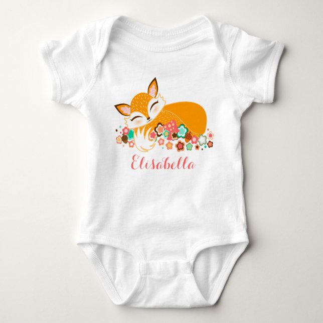 Lil Foxie Cub - Cute Baby Fox Baby Bodysuit (Front)
