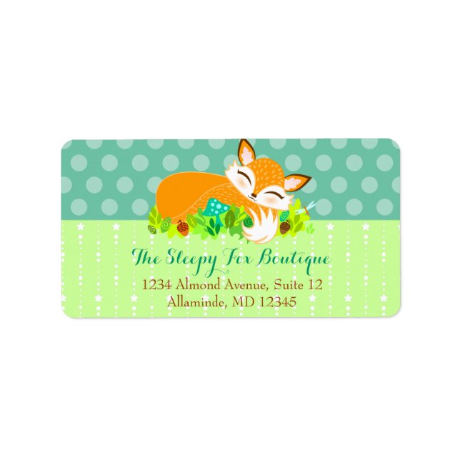 Lil Foxie Cub - Cute Fox Custom Address Labels (Front)
