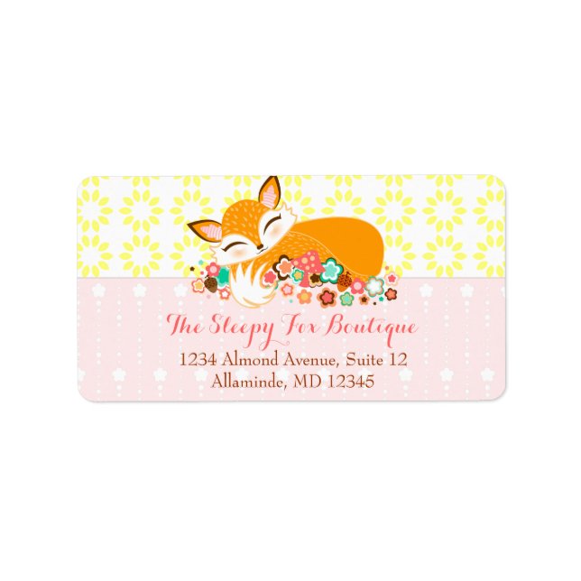 Lil Foxie Cub - Cute Fox Custom Address Labels (Front)