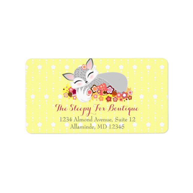 Lil Foxie Cub - Cute Fox Custom Address Labels (Front)