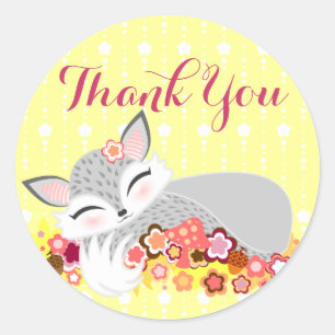 Lil Foxie Cub - Cute "Thank You" Stickers