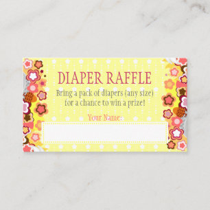 Lil Foxie Cub - Diaper Raffle Ticket Enclosure Card