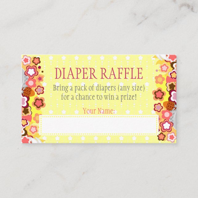 Lil Foxie Cub - Diaper Raffle Ticket Enclosure Card (Front)