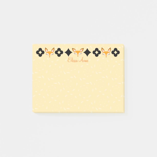 Lil Foxie - Cute Girly Foxes Custom Post-it® Notes (Front)