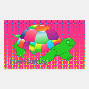 Lil Glass Turtle-Rectangular Stickers