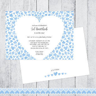 Lil Heartthrob BOY watercolor baby shower Invitation
