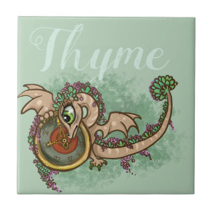 Lil Herb Dragon Thyme Ceramic Tile