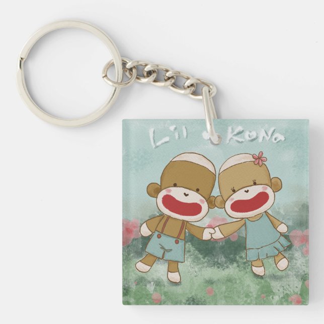 Lil & Kona Holiding Hands Key Ring (Front)