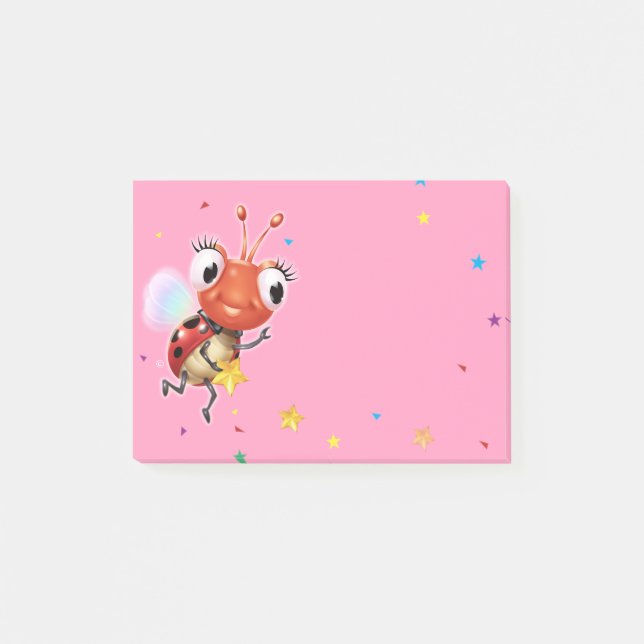 Lil Ladybug pink Post-it note block (Front)
