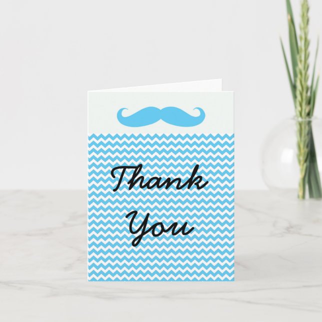 Lil LIttle Man Moustache Thank you card (Front)