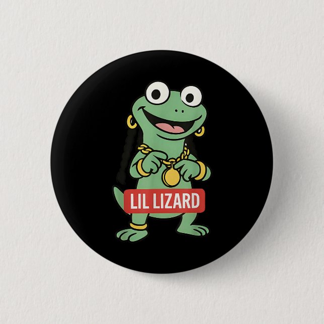 Lil Lizard Funny Lizard Trending Meme  6 Cm Round Badge (Front)