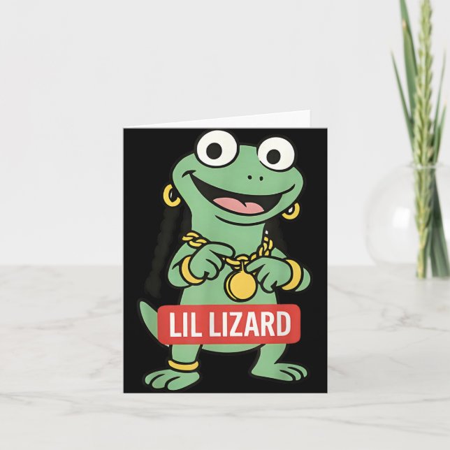 Lil Lizard Funny Lizard Trending Meme  Card (Front)