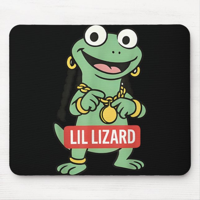Lil Lizard Funny Lizard Trending Meme  Mouse Pad (Front)