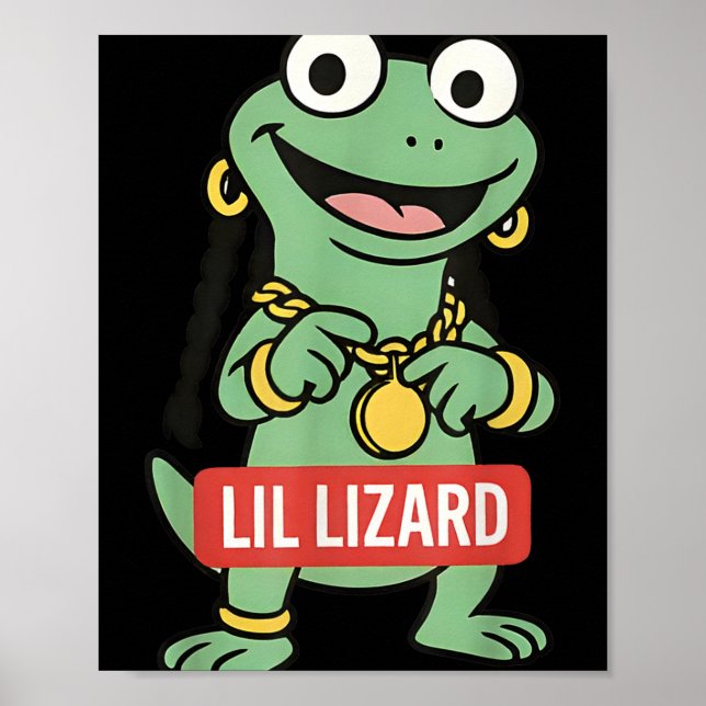 Lil Lizard Funny Lizard Trending Meme  Poster (Front)