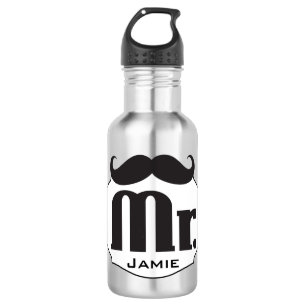 Lil' Man's Mr. Moustache Stainless Steel 532 Ml Water Bottle