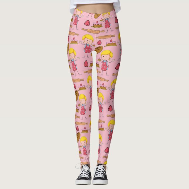 Lil Miss Baker ( Pale Pink ) Leggings (Front)