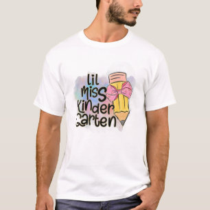 Lil Miss Kindergarten Cute Back To School Girls Ki T-Shirt
