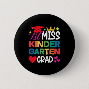 Lil Miss Kindergarten Grad Prek Graduation 6 Cm Round Badge