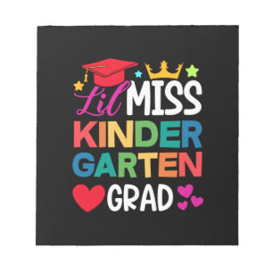 Lil Miss Kindergarten Grad Prek Graduation Notepad