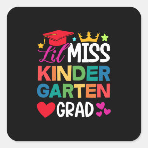 Lil Miss Kindergarten Grad Prek Graduation Square Sticker