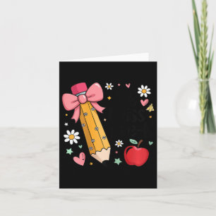 Lil Miss Pre-k Kids Girls Pencil Bow First Day Of Card