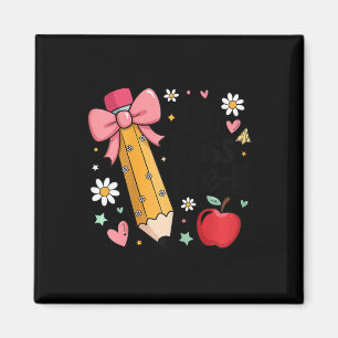 Lil Miss Pre-k Kids Girls Pencil Bow First Day Of  Magnet