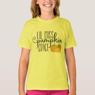 lil miss pumpkin spice halloween costumes for kid T-Shirt